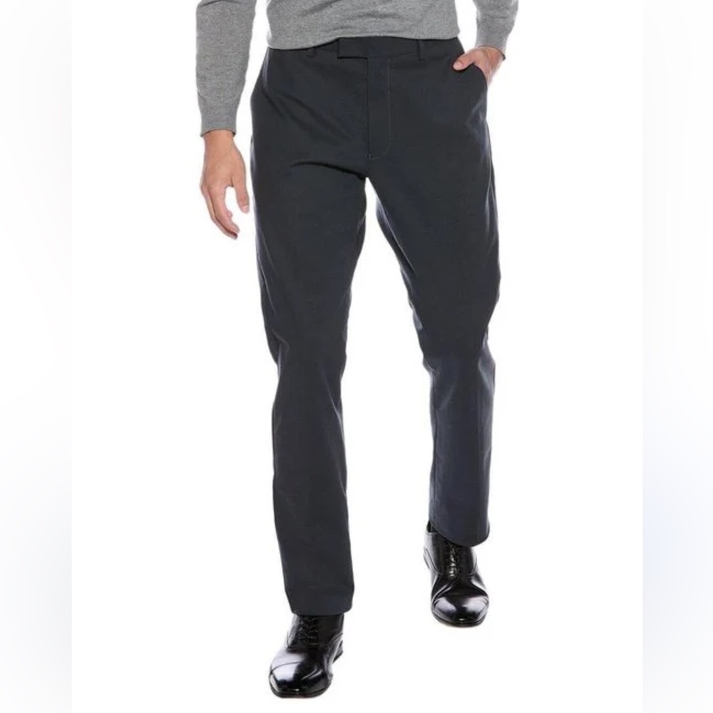 REISS Size 32 W. L) Eastbury Slim Fit Chino Pants Blue Cotton Elastane